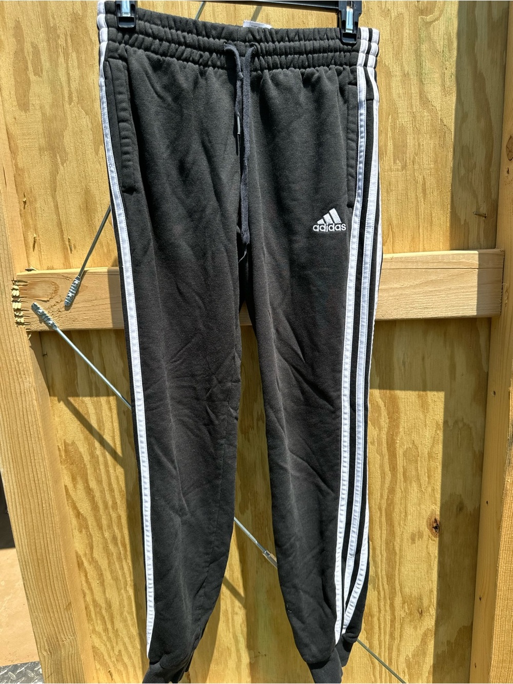 adidas Black Jogger Track Pants with White 3-Stripes